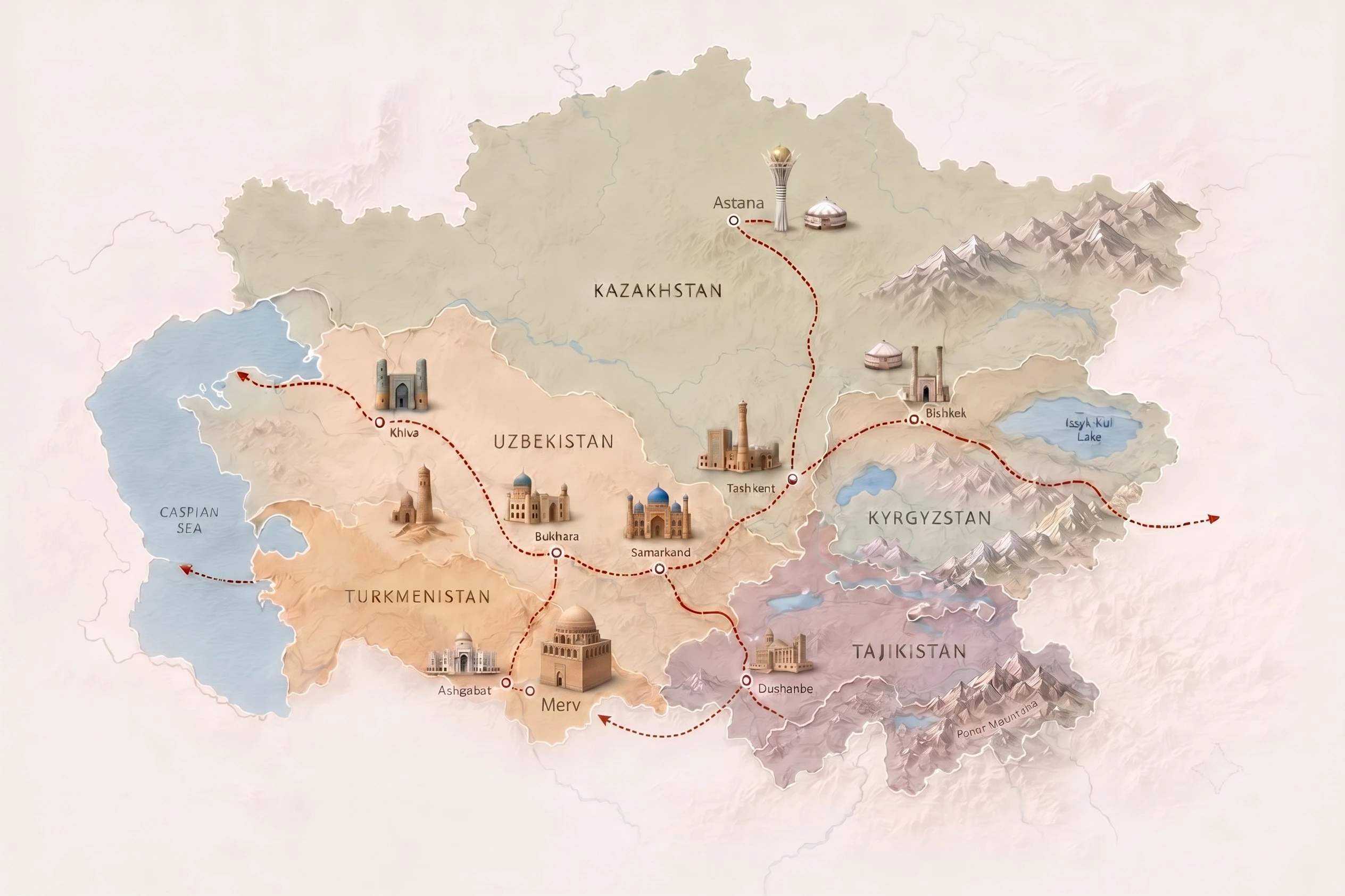 Central Asia map