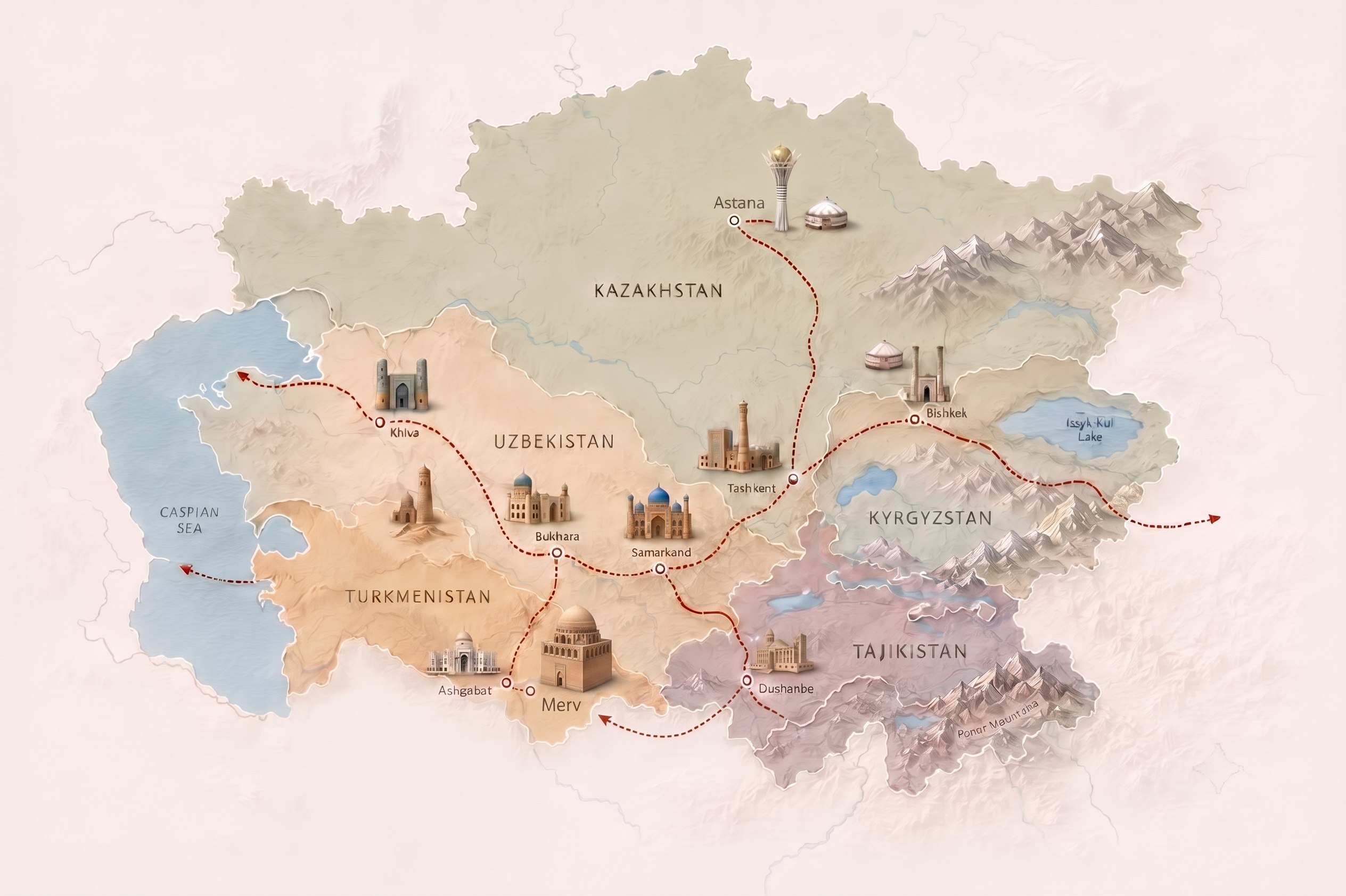 Central Asia map